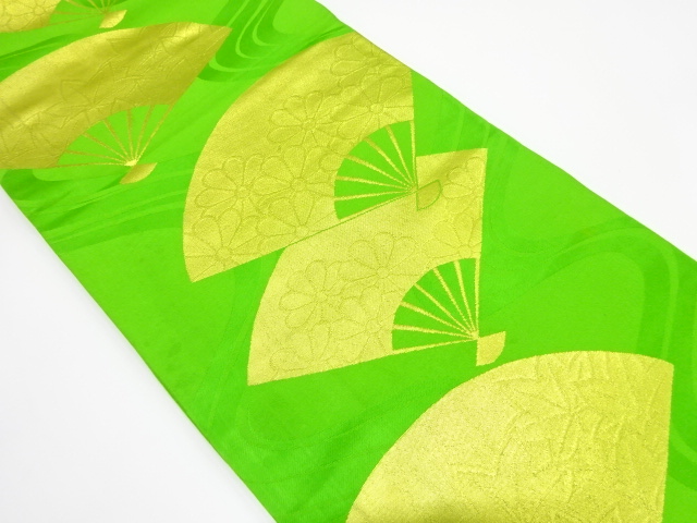 JAPANESE KIMONO / ANTIQUE FUKURO OBI / SILK / WOVEN MAPLE LEAVES